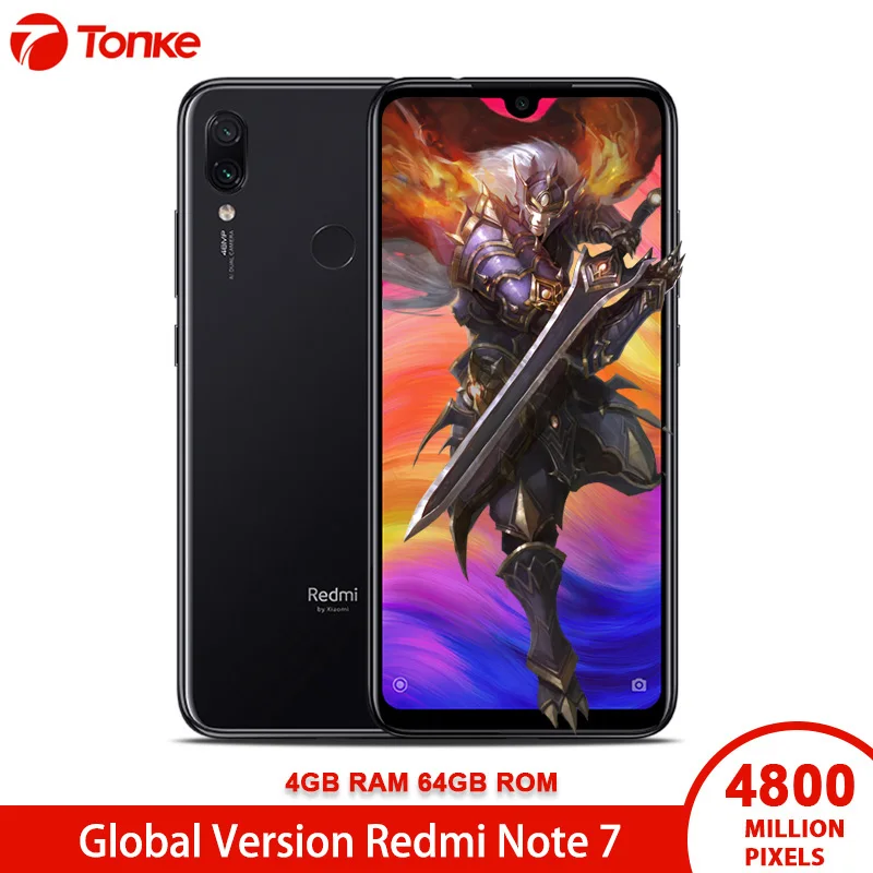 Глобальная версия сотовый телефон Xiaomi Redmi Note 7 4 ГБ ОЗУ 64 Гб ПЗУ Snapdragon 660