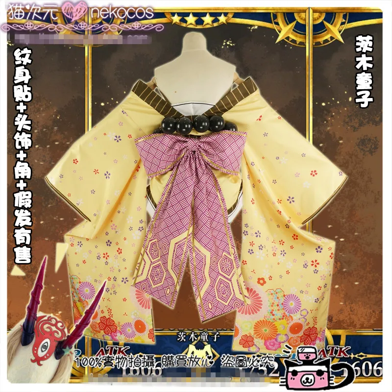 Аниме! Fate Grand Order Ibaraki Doji кимоно униформа Косплей Костюм Хэллоуин одежда полный