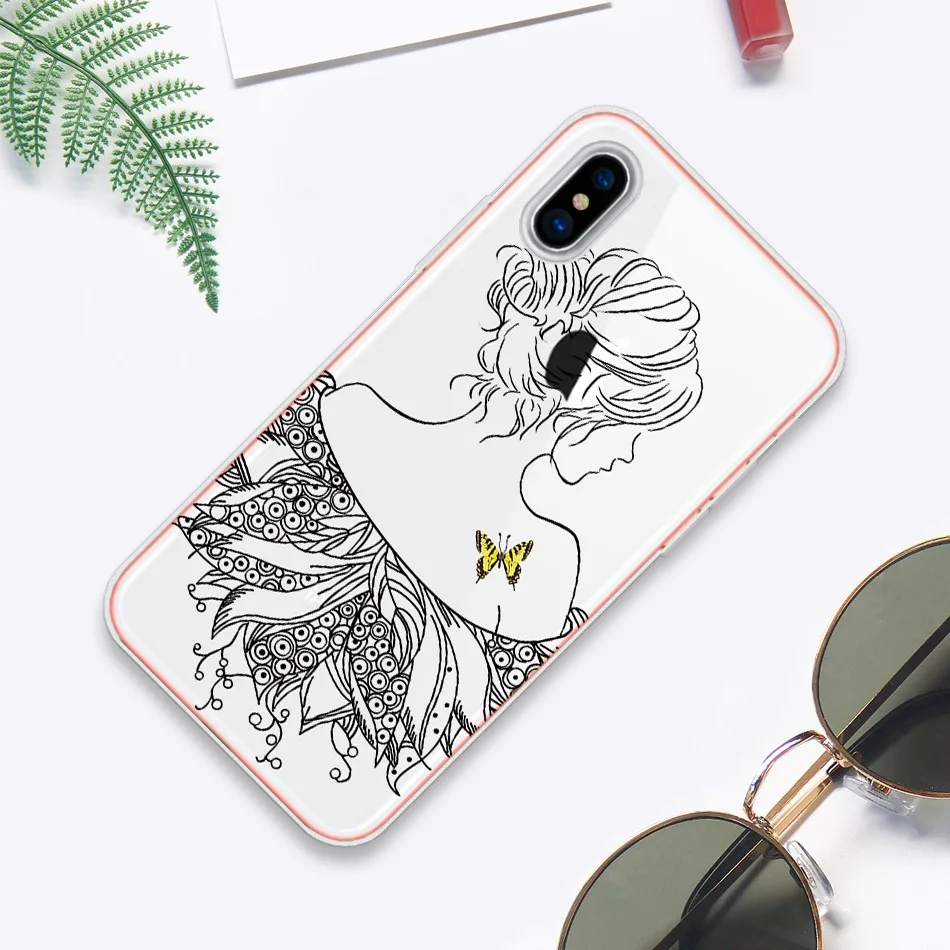 Для iphone X Case Small Голубой цветок Мягкий Пластик Coque для 6 7 8 плюс воздушный шар
