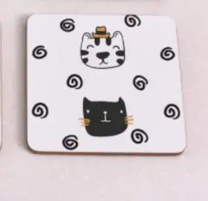 Деревянная подставка для напитков Uncle cat, нескользящая изоляционная чайная подкладка для кофейного столика, современные бирдекели, 1 шт - Цвет: 4