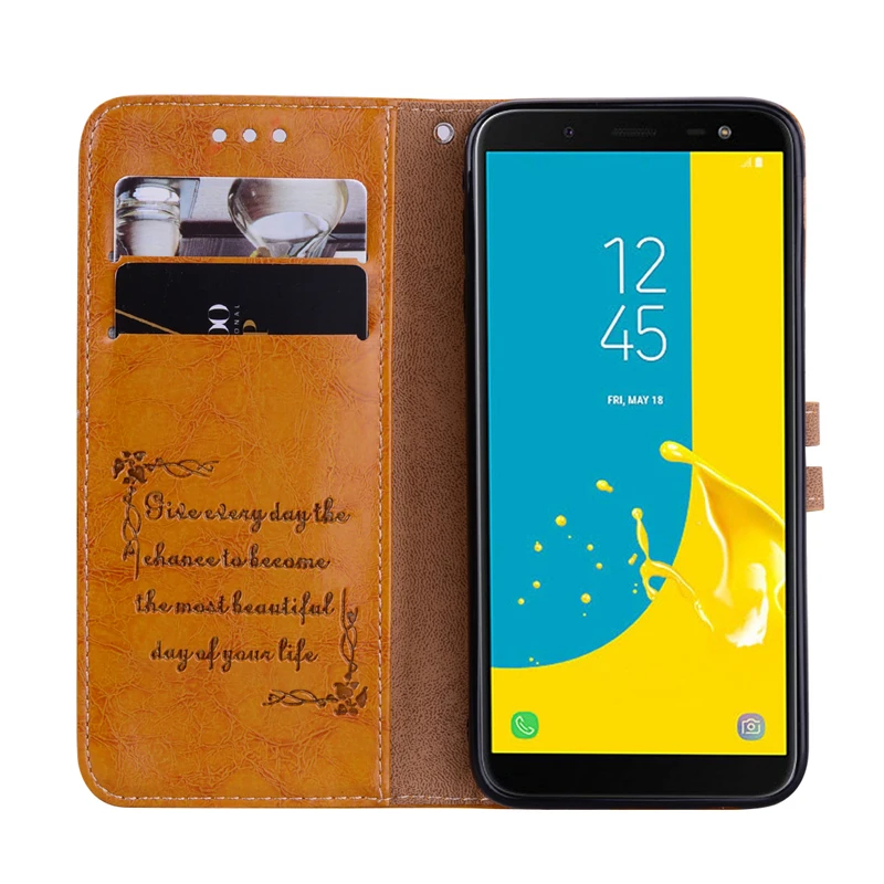 Роскошный чехол книжка из искусственной кожи для Samsung Galaxy J2 2018 J4 J6 2018|Чехлы-книжки|