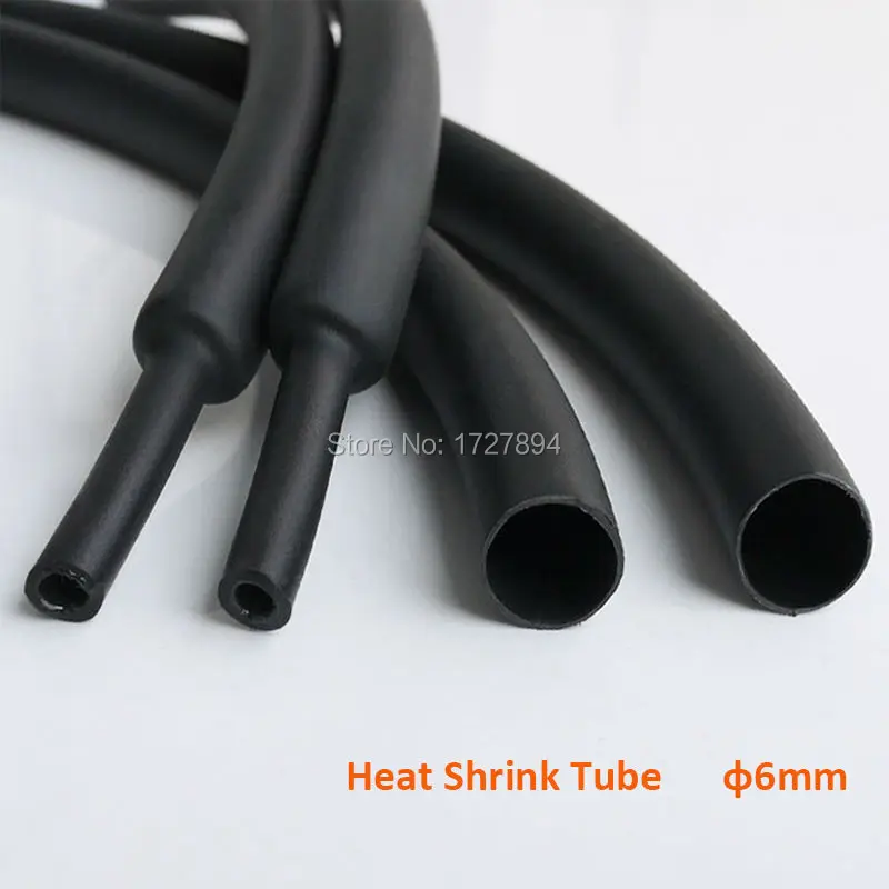 

10m/lot Black/Red/Yellow/Blue/Green 1KV Heat shrink tube Tubing 6mm Insulation Sleeving Tube