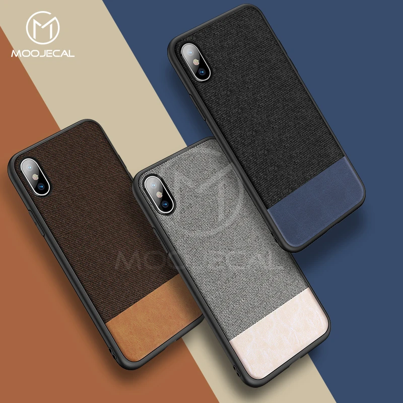 Оригинальный чехол MOOJECAL для IPhone X Роскошный на заднюю панель из ткани силиконовый