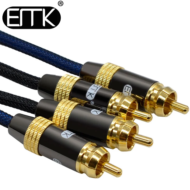 

EMK 2RCA Stereo Cable 2 RCA to 2RCA Male to Male Coaxial Audio Cable OD 10mm for TV Amplifier Home Theater DVD