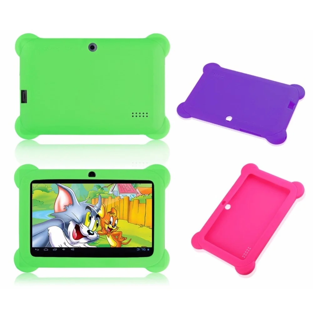 Yuntab Q88 Android4.4 Tablet PC 7&quot A33 Quad Core 1.5GHz Touch Screen 1024 x 600 Dual Camera with Silicone Case(Green) | Компьютеры и