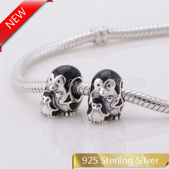 Ожерелье и браслет с эмалированной подвеской из стерлингового серебра 925 пробы в