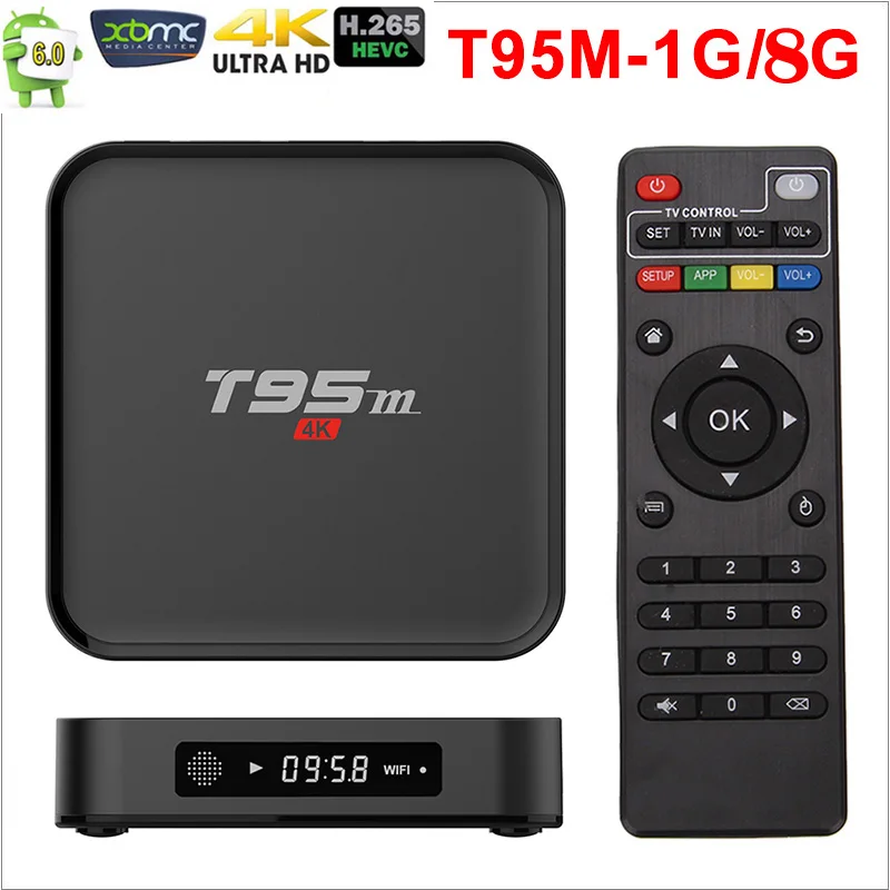 

Amlogic Stream Smart T95M Android TV Box 1G/8G 2G/8G Media Players 2.4G WiFi Amlogic S905X 16.0 Android 6.0 Quad Core H.265 4K