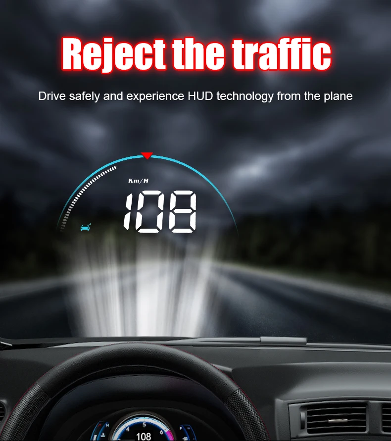 GEYIREN M8 Head-Up Дисплей LED Дисплей HUD OBD II автомобиля Скорость сигнализации Автомобильная электроника проектор Скорость ometer лобовое стекло