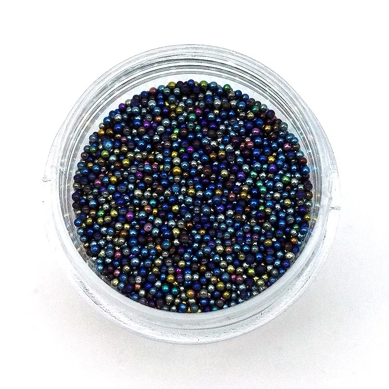 22 Бодрствования 10g/jar Nail Икра бусы 0,6-0,8mm красочные мини Стекло шарики для ногтей Подвески маникюр 3D ногтей украшения - Цвет: 22