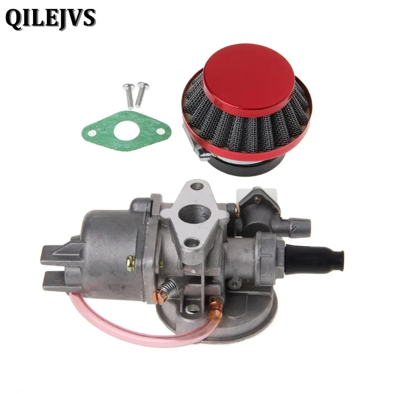 Карбюратор QILEJVS Carb Carby + красный воздушный фильтр стек для 2 тактного двигателя 47cc