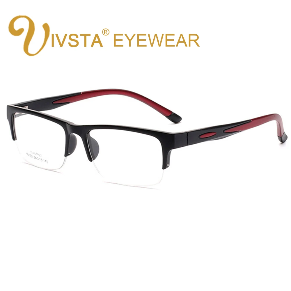 

IVSTA TR90 Men Glasses Cyele Half Rim Eyeglasses Frame Flexbile Silicone Optical Frame Football Goggle Prescription Lenses