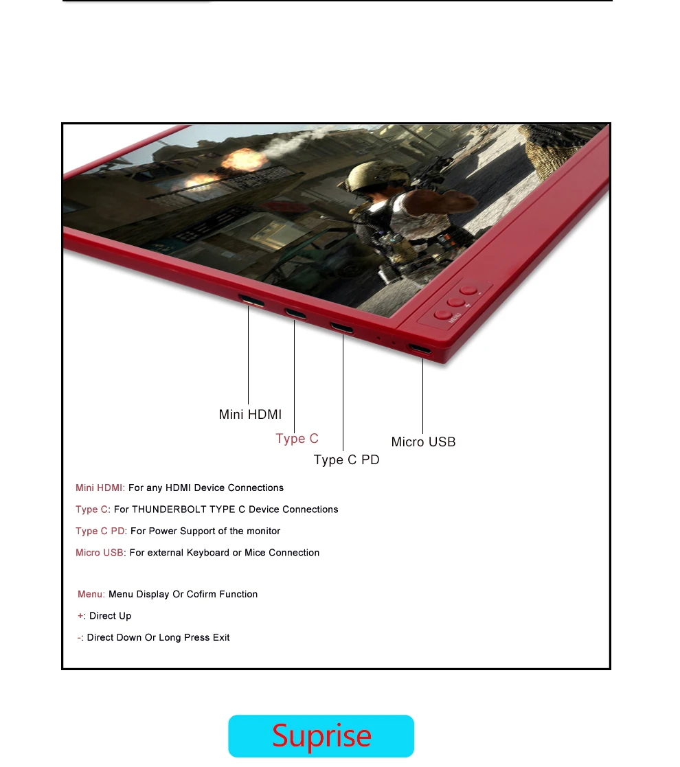 15,6-дюймовый прикосновения Портативный монитор 1920x1080 FHD HDR ips Дисплей игровой для контроля уровня сахара в крови с кожа чехол для переключателя/PS4/Xbox/чехол для телефона