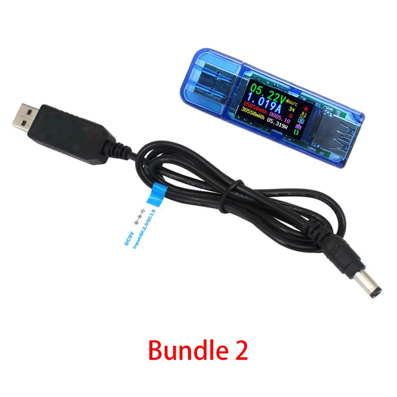 Bundle 2 QC2.0 QC3.0 USB повышающий преобразователь постоянного тока DC 5 V 9 V 12 V USB Шаг-Up преобразователь кабель разъема USB мобильного Мощность QC Быстрая зарядка - Цвет: Bundle 2
