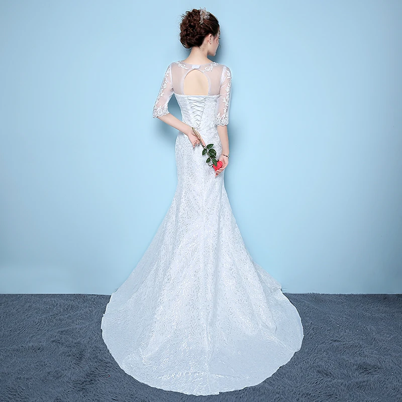 DongCMY LD0812 длинное белое Бандажное свадебное платье русалки vestido de noiva платье|wedding