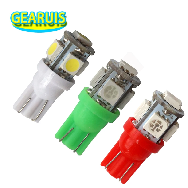 

1000PCS/LOT T10 194 168 192 W5W 5SMD 5050 LED 5 SMD 5LED wedge car clearance bulbs door light white red blue yellow DC24V