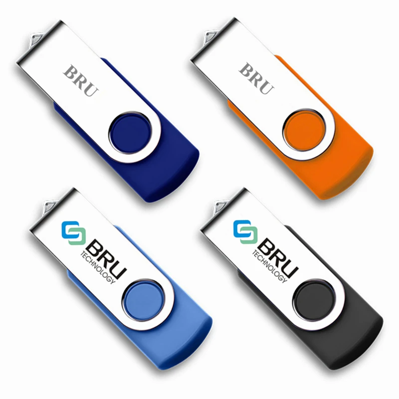 BRU 4GB8GB16GB USB флэш накопитель для подарка на заказ логотип поворотный флеш память OEM