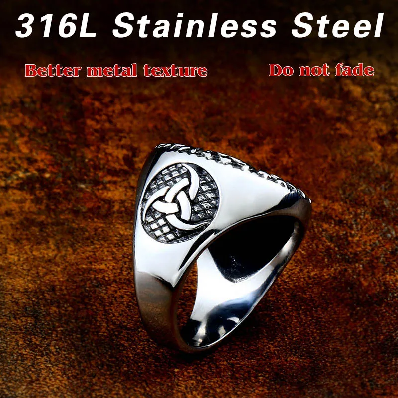 Кольцо викинга кельтский дизайн руна талисман из нержавеющей стали нордическая