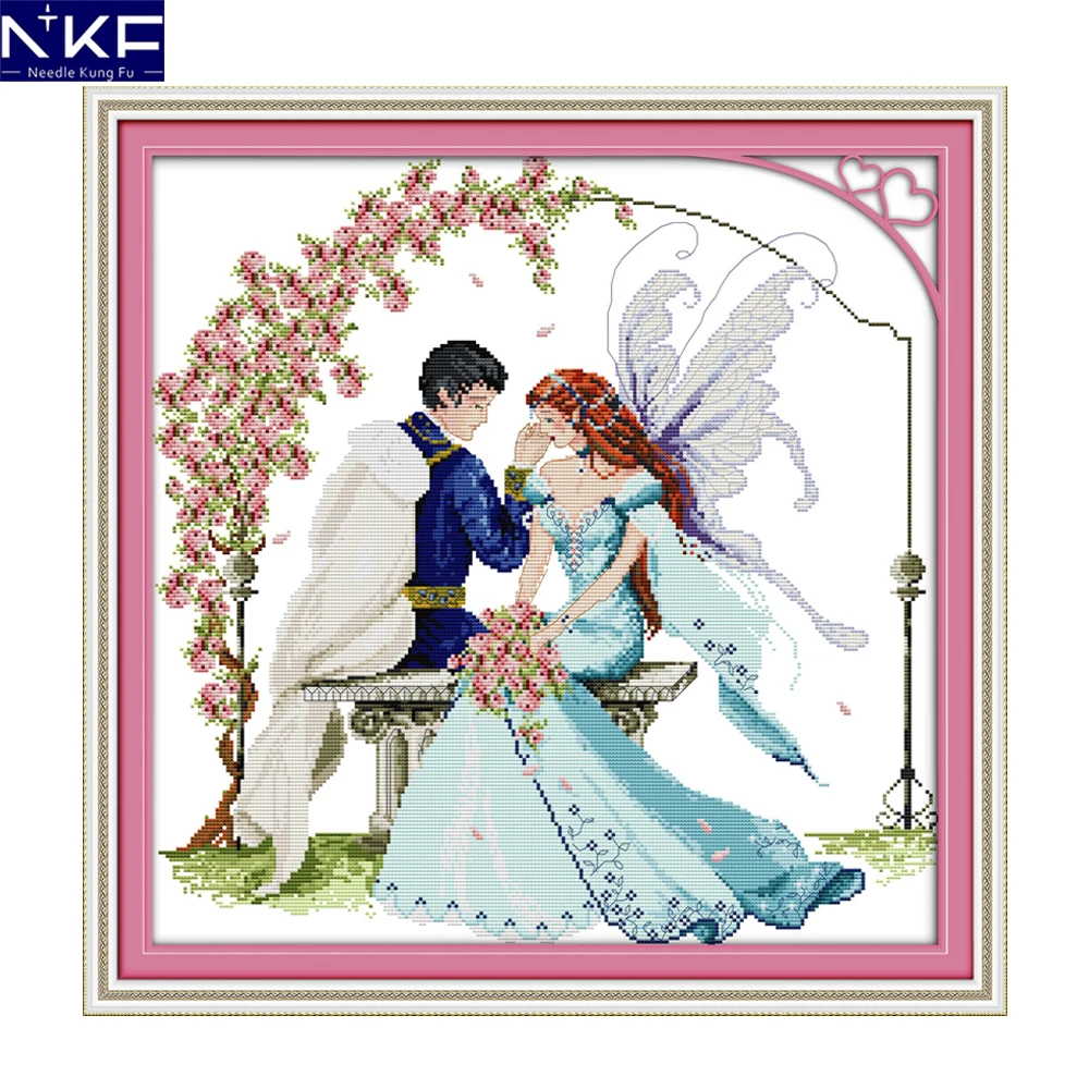 

NKF The prince and the elves handcraft cross stitch Christmas stocking patterns ornaments needlepoint embroidery kits for sale