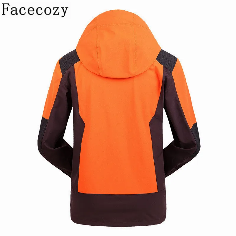 Facecozy Женская и мужская зимняя уличная с капюшоном Лоскутная флисовая куртка для