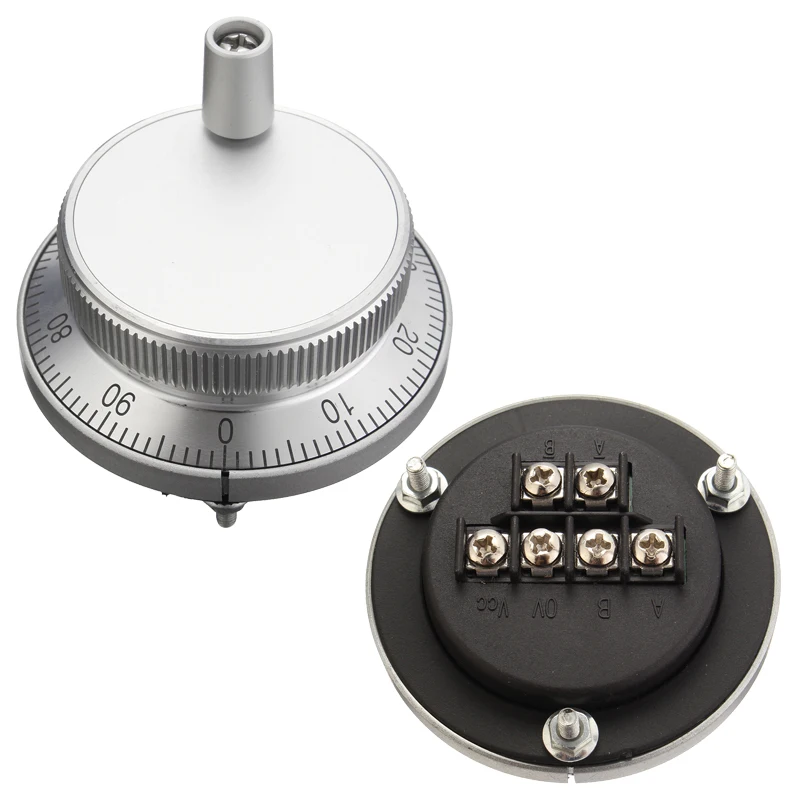 

CNC Pulser Handwheel Handle Kit 5V Manual Pulse Generator CNC Machine 60mm Rotary Encoder Electronic Resolution CPR 25,100