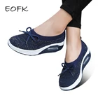 Женские кроссовки EOFK, на плоской платформе, без застежки, с эффектом памяти, повседневные, мокасины