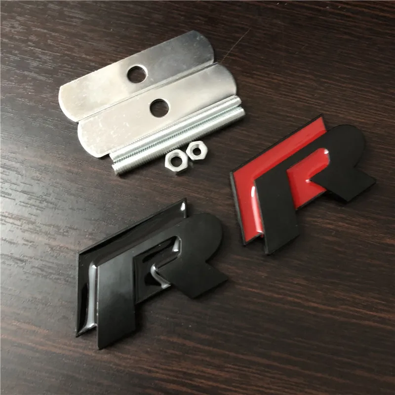 5X 3D R логотип автомобиля Передняя решетка Стикеры эмблема значок для VW Tiguan CC Golf 6