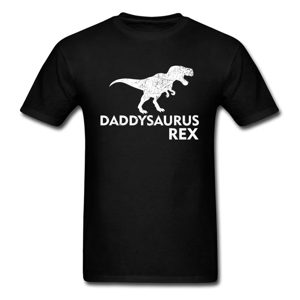 Мужская футболка s Daddysaurus Rex черная с рисунком динозавра хлопковая Футболка