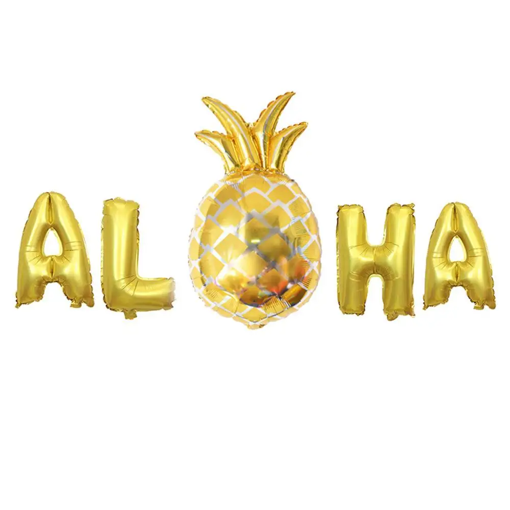 ALOHA Гавайские Луау тропические пляжные вечерние воздушные шары Pieapple розовое