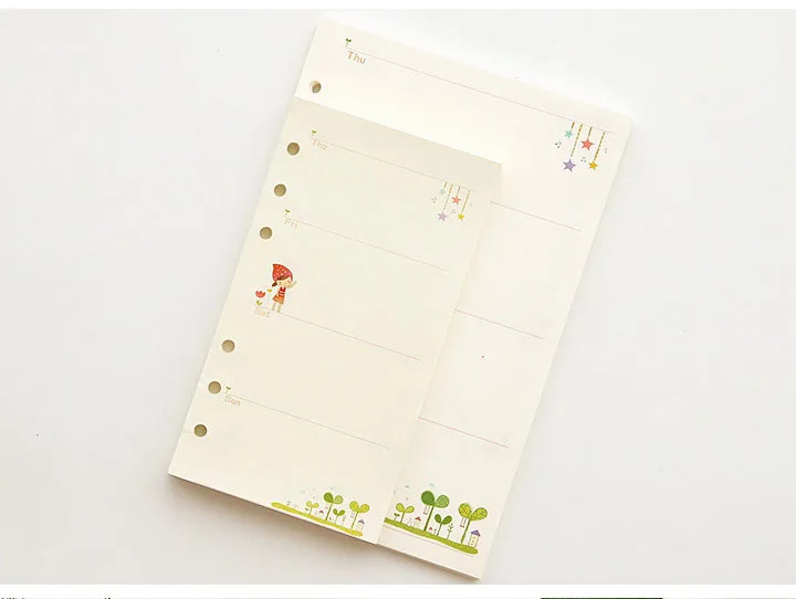 Filofax бумажные заправки, A5 A6 кольцевые отверстия Цветные Печатные бумаги, еженедельно делать бумаги