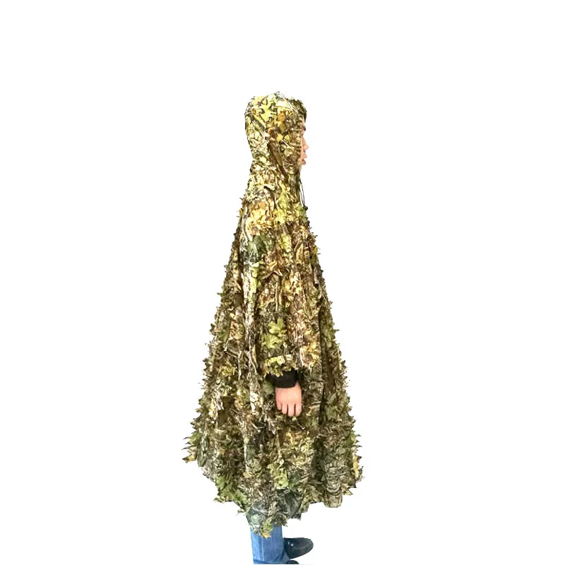 Leafy пончо джунглей Ghillie Костюмы для охоты Камуфляжный 3D Bionic Leaf Yowie сетка добавить 6