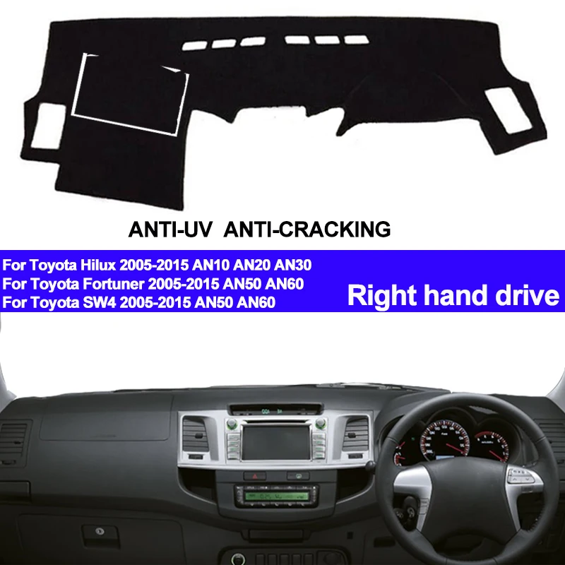 

Коврик TAIJS для приборной панели автомобиля Toyota Fortuner Hilux SW4 2005-2011 2012 2013 2014 2015