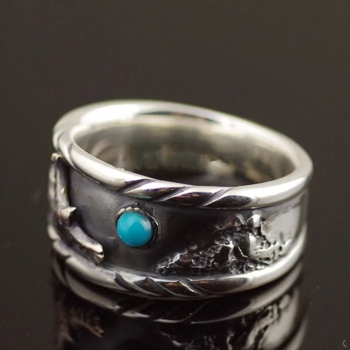 Тайское серебряное кольцо в индийском стиле с 925 пробы орла | Украшения и