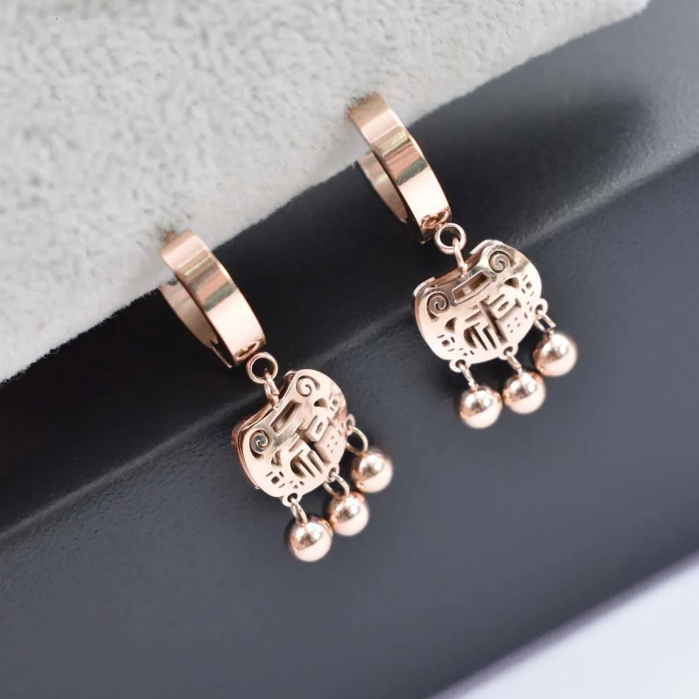

MIARA.L steel ethnic style jewelry wholesale customized new Korean version of anti-allergy rose gold long life ear ring earring