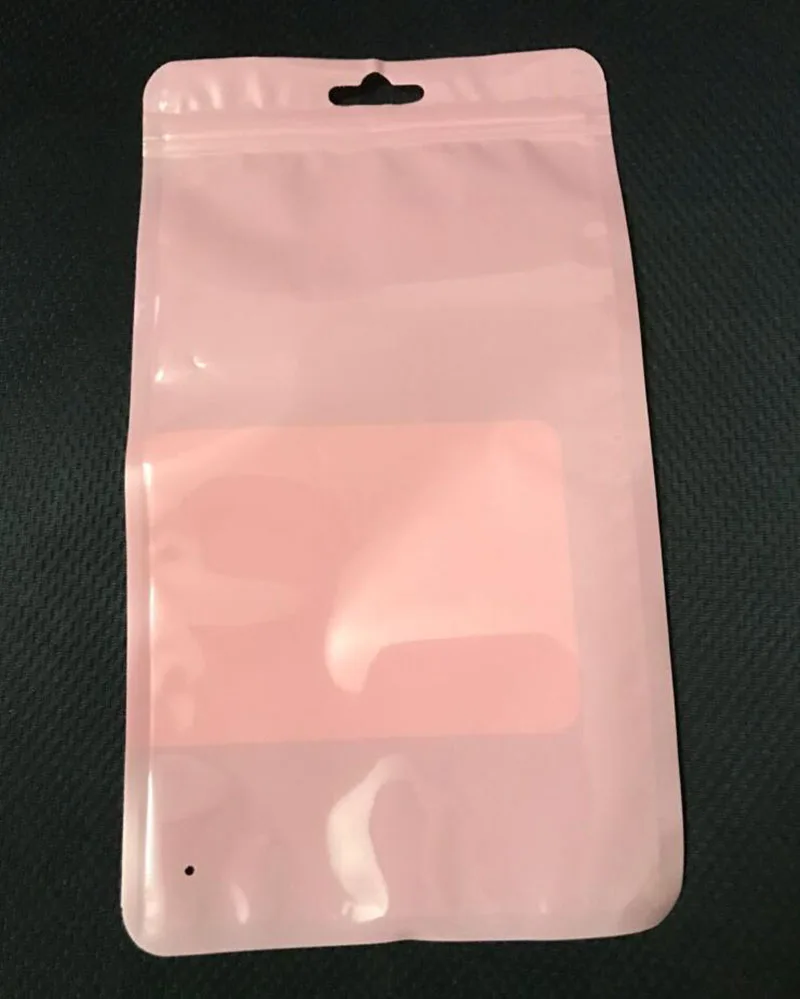 Универсальный прозрачный розовый чехол на молнии для Iphone XS Max 8 Plus 6s 5s 12*20 см|Сумки