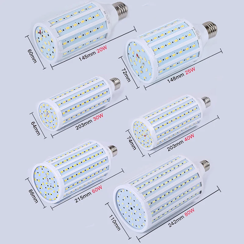 Светодиодная лампа E27 E26 E39 E40 SMD5730 кукурузный точечный свет холодный теплый белый