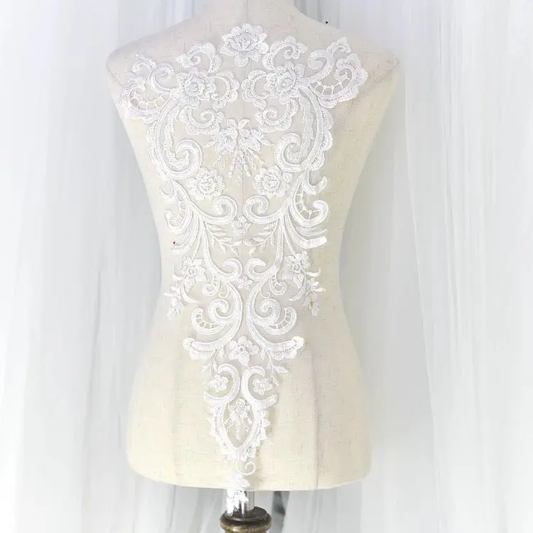 4 шт. кружевная вышитая аппликация в виде цветка слоновой кости|wedding fabric|lace