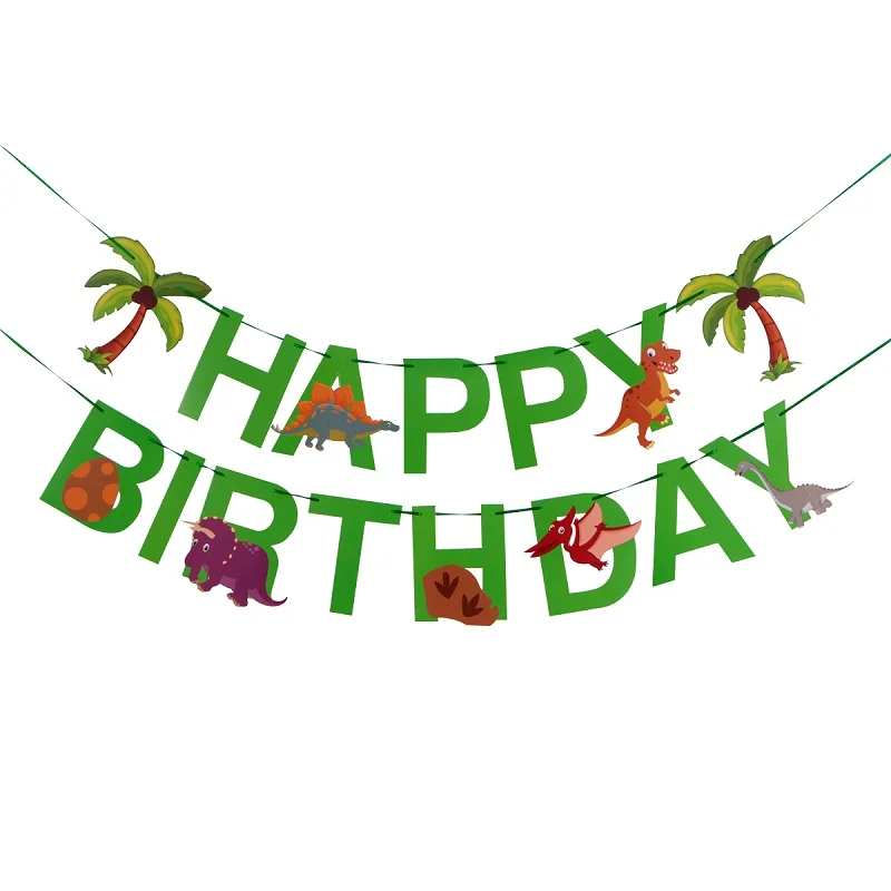 Happy Birthday Banner Animal Lion Cake Topper Kid Birthday Party Ocean Wild Animal Jungle Party Supplies Children's Day Gifts