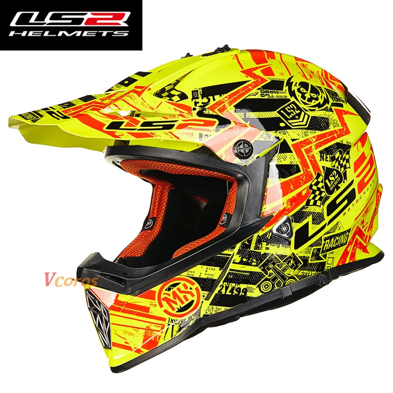 100% оригинал LS2 MX437 atv dirtbike cross moto rcycle мотоциклетный шлем для кросса внедорожный