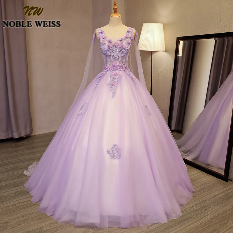 Благородный WEISS Длинный плащ бальные платья бисером Vestidos De 15 Anos Аппликация
