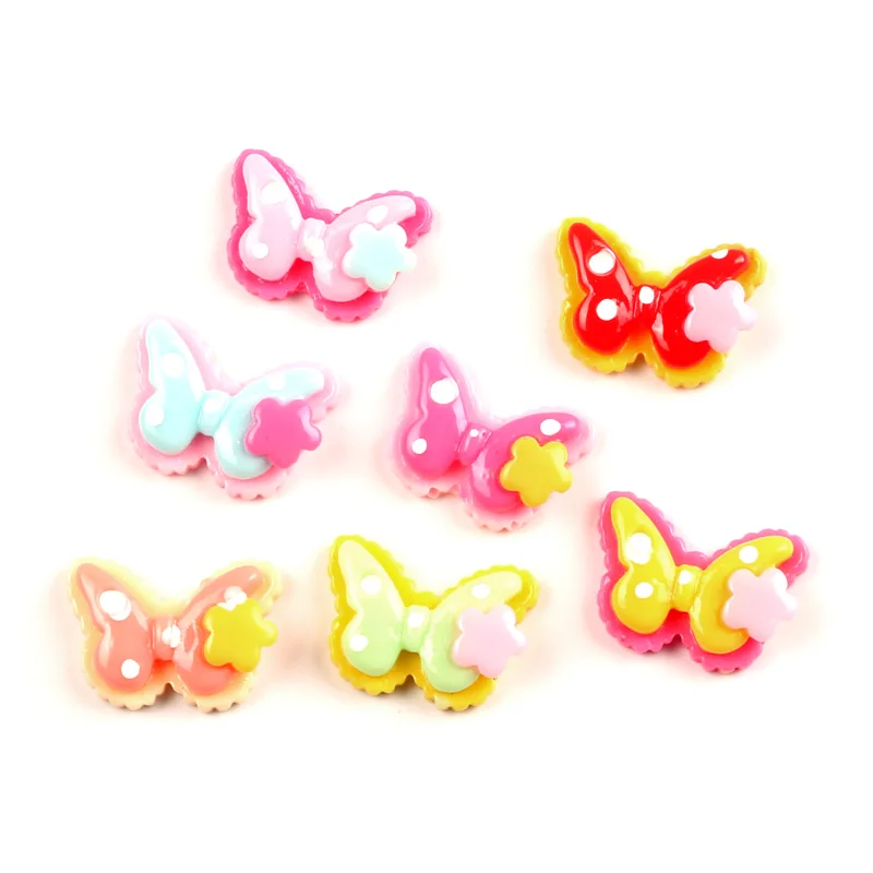 

50Pcs Mixed Butterfly FlowerResin Decoration Crafts Beads Frame Flatback Cabochon Scrapbook DIY Embellishments Accessories