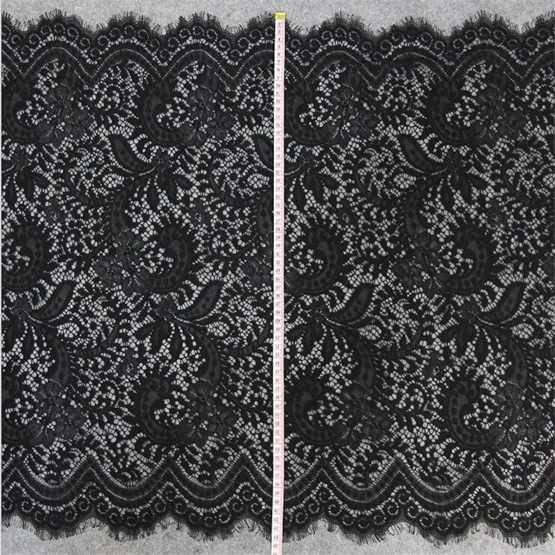 3YardsX64.5CM Beautiful Soft Black white Flower Eyelash Lace Trim Fringe Embellishment Crafts LB0038 | Дом и сад