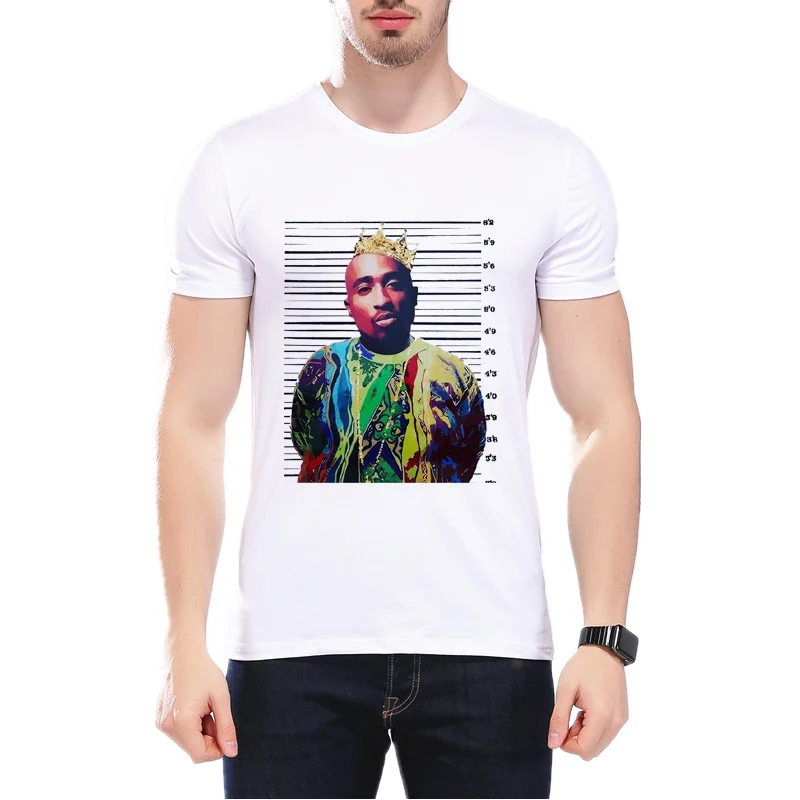 Tupac 2PAC Хип-хоп рэп рок Мужская Футболка Harajuku свитшоты с принтом короткий рукав