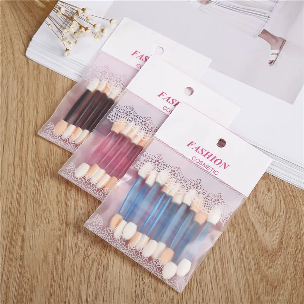 10Pcs/Bag Disposable Eyeshadow Eyebrow Eyeliner Lip Brush Sponge Dual Sided Makeup Applicator Tool for Women Random Color | Красота и