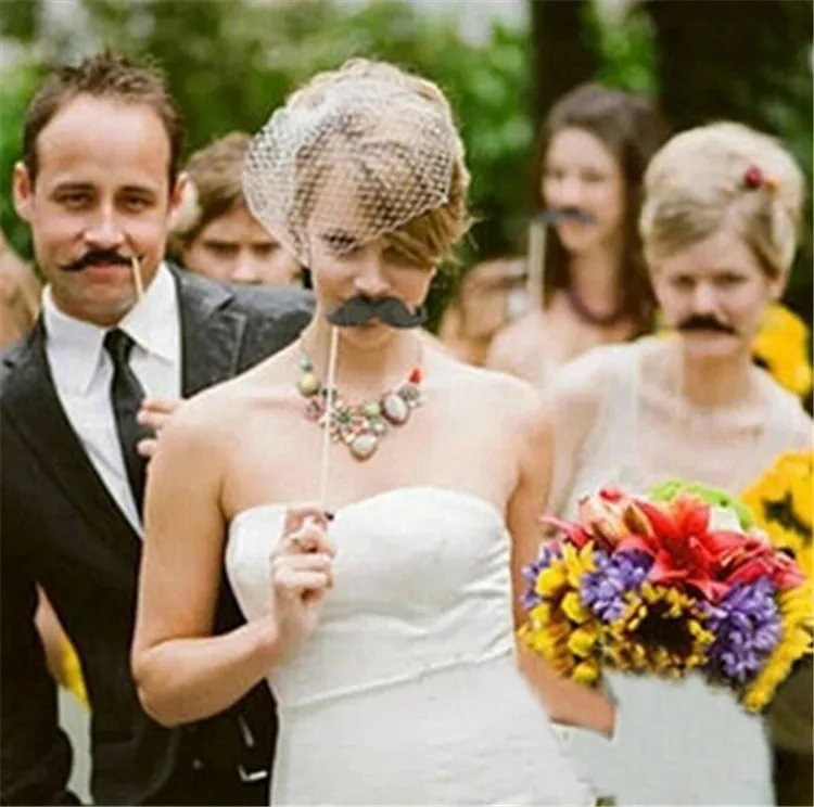 DIY Photo Booth Реквизит Маска на палочке Усы для рождественской вечеринки декор