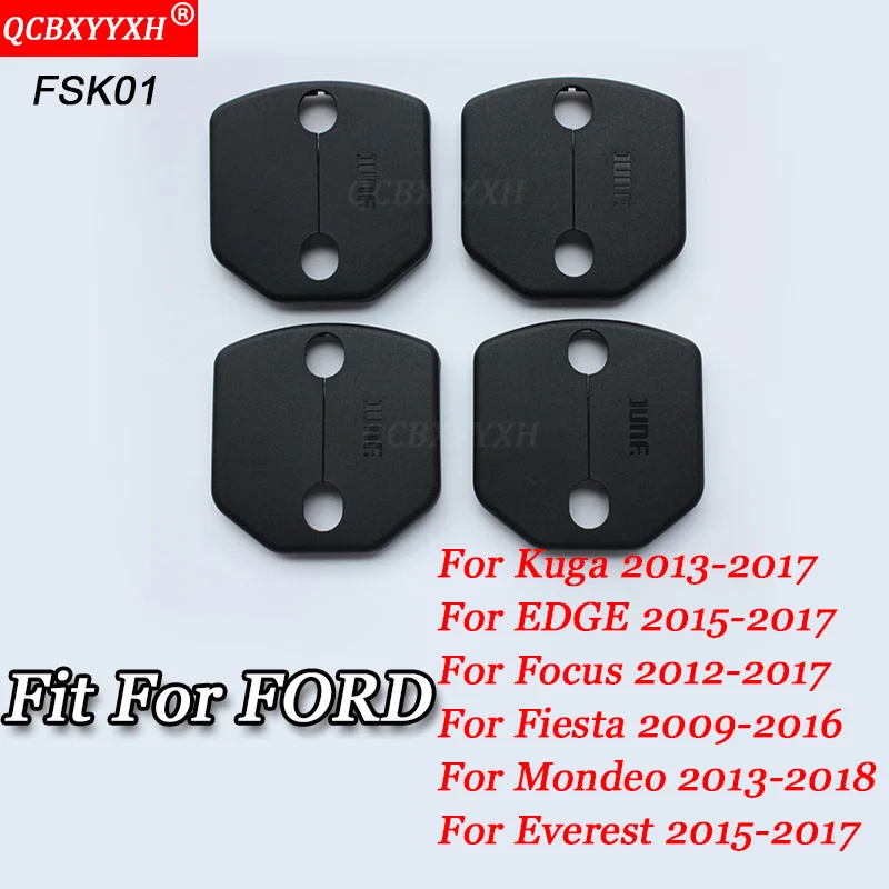 QCBXYYXH для Ford Focus Mondeo Kuga край Fiesta Everest Ecosport 04-18 4 шт./компл. автомобилей Дверные замки Защитная крышка авто аксессуары