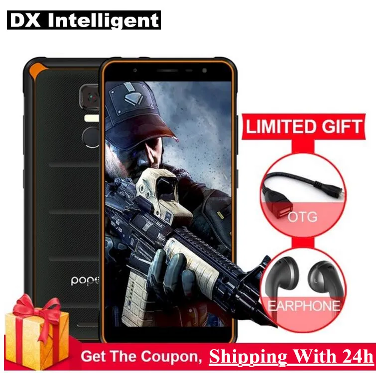POPTEL P10 4 GB 64 IP68 Водонепроницаемый Мобильный телефон 5 &quotдюймов MT6763 Восьмиядерный
