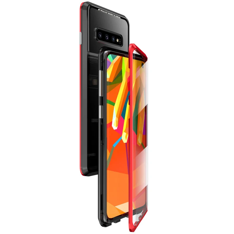 Роскошный металлический магнитный задняя Стекло чехол для samsung Galaxy S10E S8 S9 S10 плюс Чехол на для samsung Note 8 9 противоударный чехол