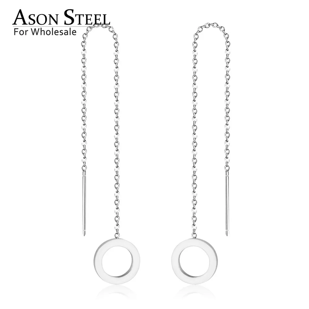 Женские серьги подвески ASONSTEEL длинные висячие из нержавеющей стали в Корейском