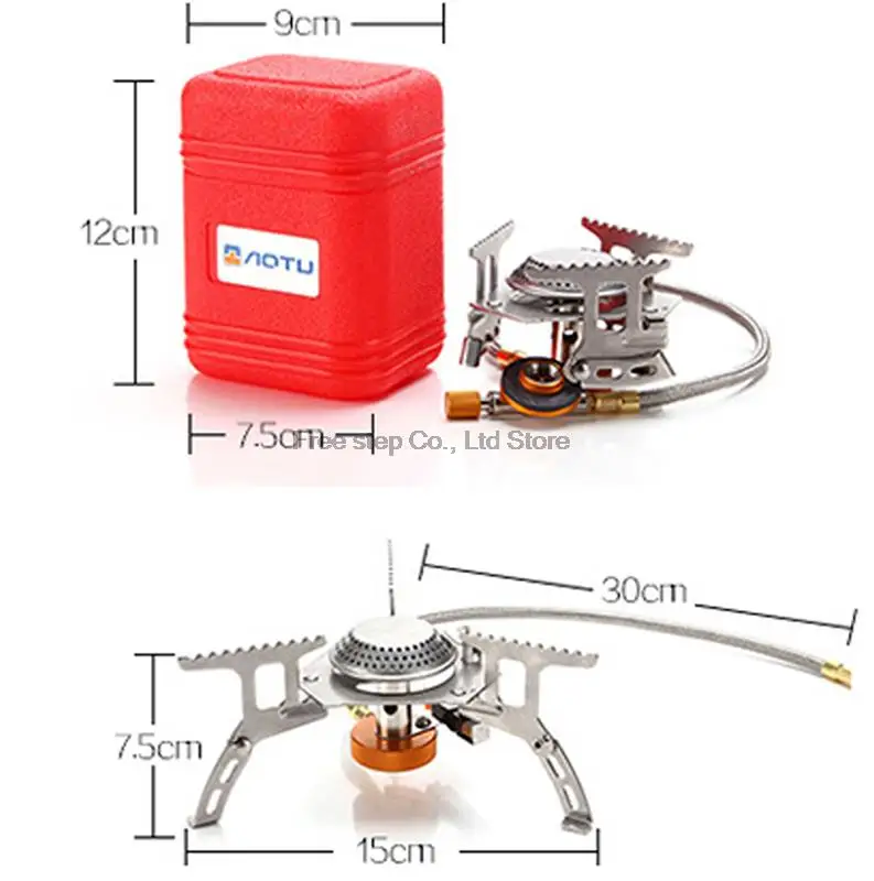 280G Camping stove Gas Stoves Portable Electronic ignition Outdoor Cooker Stove Split type Aotu | Спорт и развлечения