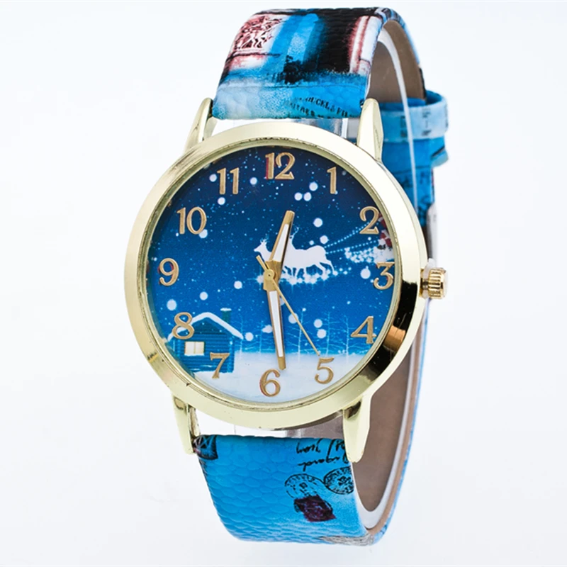Новые модные часы для девочек сказочные рождественские с северным оленем